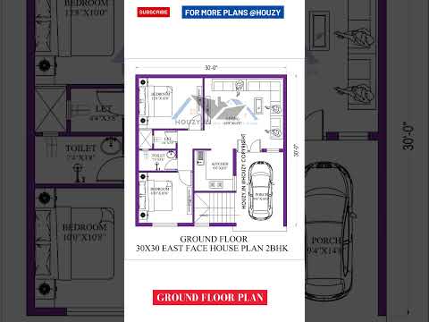 30X30 east facing house plans | 30 by 30 ka naksha  #houzy #housedesign #30x30 #homedesign #viral