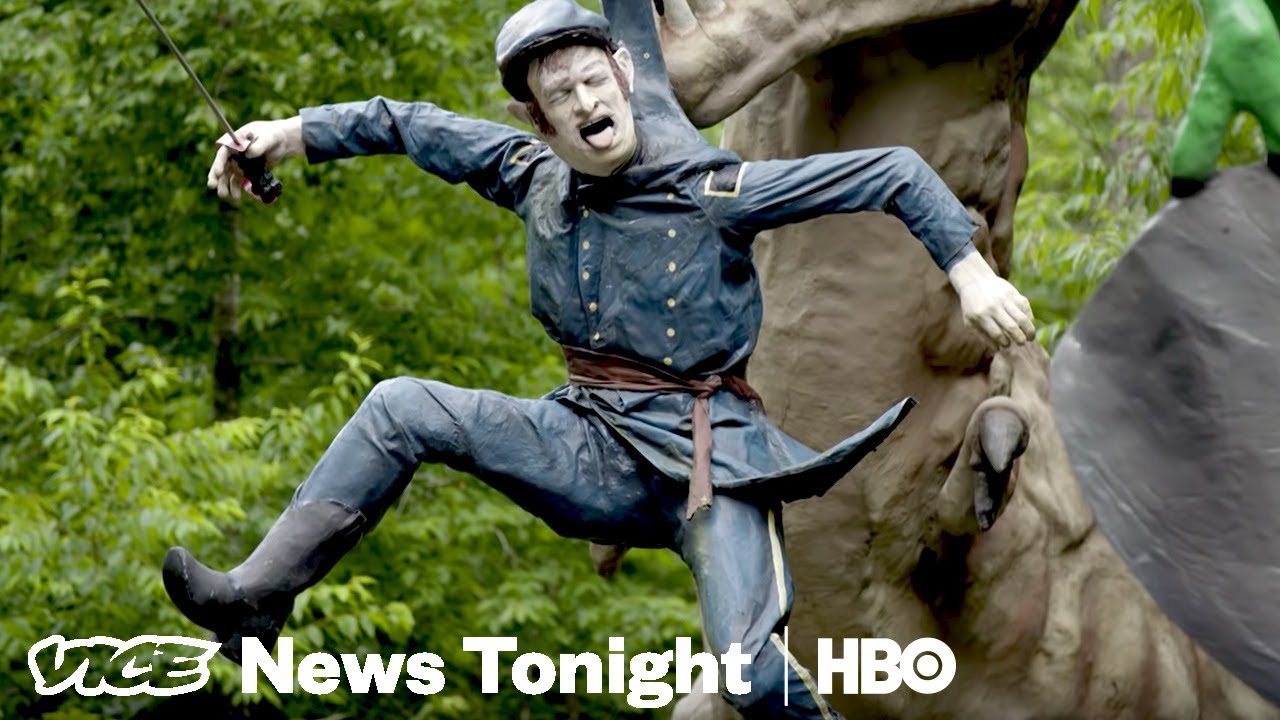 Inside The Weird Dinosaur Park Where Confederates Defeat The Union Army (HBO)