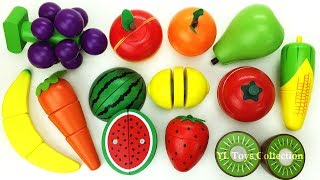 Download the video "Fun Learning Names of Fruit and Vegetables with Wooden Toys Toy cutting velcro Good Education videos"