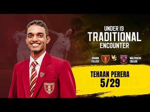 Tehaan Perera took 5 Wickets vs Maliyadeva College - U19 Traditional Cricket Encounter 2022