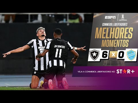 Com show de Tiquinho Soares e Júnior Santos o Botafogo goleia o Aurora por 6 a 0 e se classifica para fase de grupos