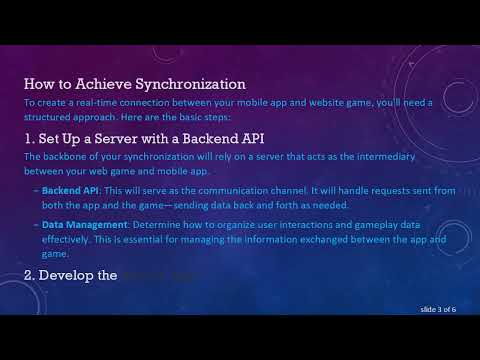 Synchronizing Your Game Between Website and Mobile App
