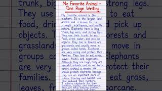 Only 1% Can Write This Perfectly! ✍️ My Favorite Animal | One Page Writing
