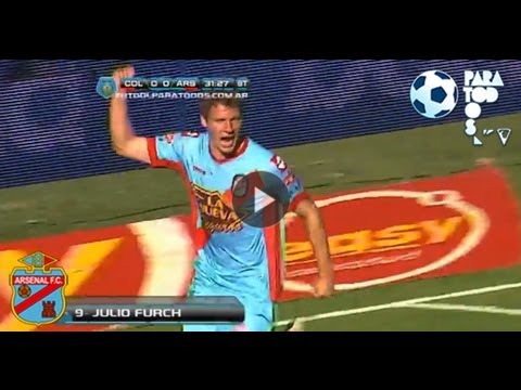 Gol de Furch. Colón 0 - Arsenal 1. Fecha 10. Torneo Inicial 2013. Fútbol Para Todos