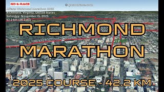 Allianz Richmond Marathon 2025: 3D Video Course Map | 42.2 km - Richmond