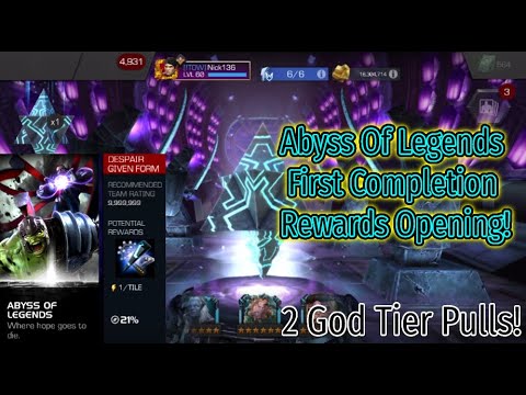Abyss Of Legends First Completion Rewards! (3 Six Star Crystals) | Awakened The King Of Abyss! MCOC