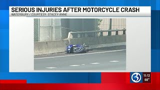 Serious injuries reported in Waterbury I-84 motorcycle crash, lanes closed
