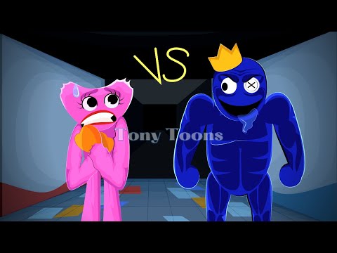 Rainbow Friends vs Poppy Playtime (Kissy Missy and Blue) | Jumpscare/Animated Battle FNF