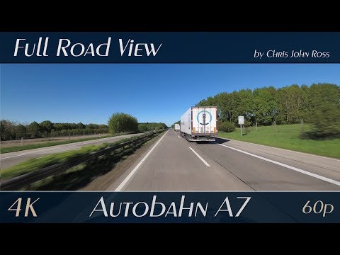 Autobahn (A7), Germany: Bad Fallingbostel - Dorfmark - 4K (UHD/2160p/60p) Video