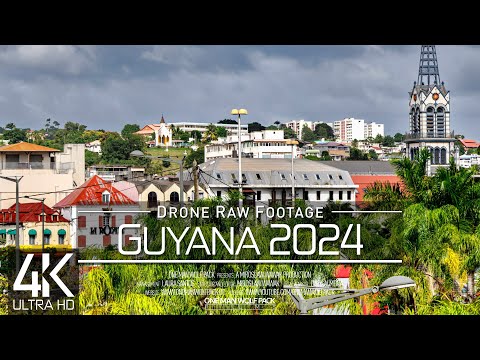 【4K】🇬🇾🌴🍹🏖️ Drone RAW Footage 🔥 This is GUYANA 2024 🔥 Georgetown & More 🔥 UltraHD Stock Video
