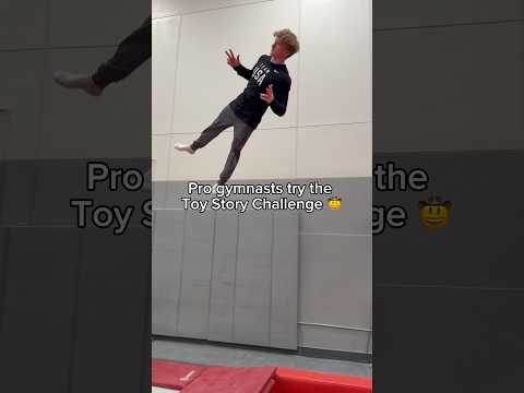 Pro Gymnasts Try the Toy Story Challenge 🤠😅 #gymnastics #gymnast #toystory #challenge #skill