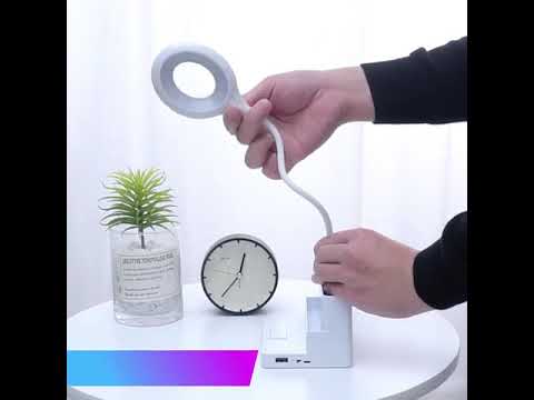 Настольная светодиодная лампа кольцевая с аккумулятором 2000 mAh Office Lamp белая (OL-18924) Video #1