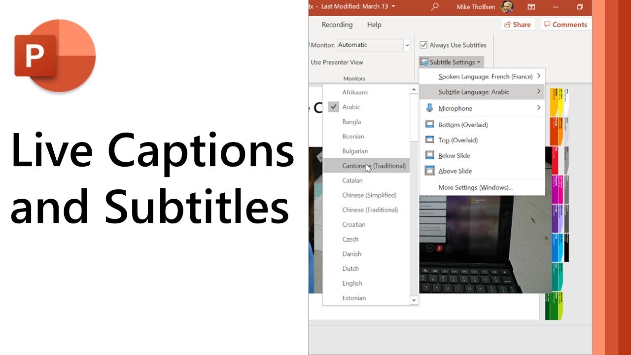 How to use PowerPoint captions and subtitles to present more inclusively