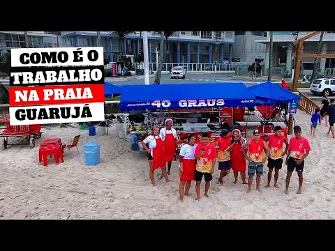 Nossa Rotina de Trabalho na Praia das Pitangueiras: Guarujá SP