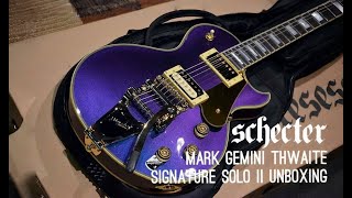 Video thumbnail for Schecter Mark Thwaite Signature model Solo-II custom - UNBOXING & Specs!!  DUNCANS by MGTofficial