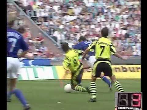 LATEGOALSof Schlipper & Sendscheid (Schalke) at 88&90 v Borussia Dortmund／German Bundesliga 1991-92