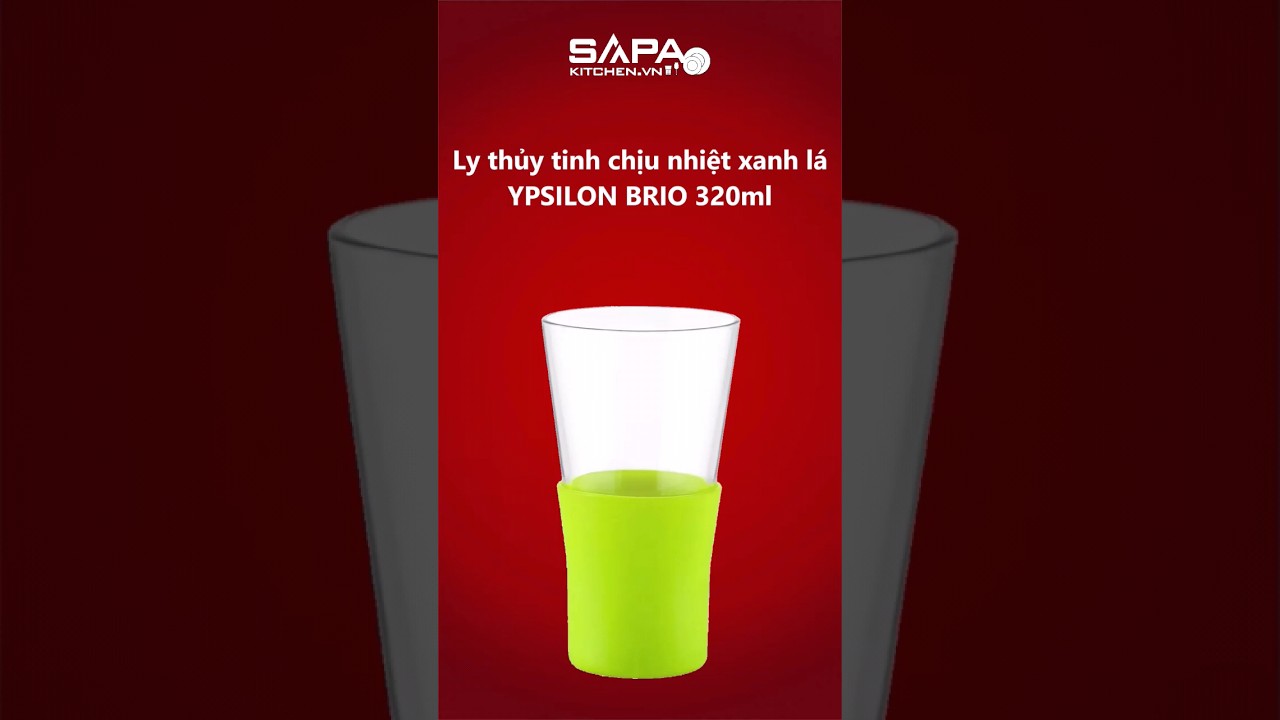 Ly thủy tinh chịu nhiệt Ypsilon Brio 32cl màu xanh lá