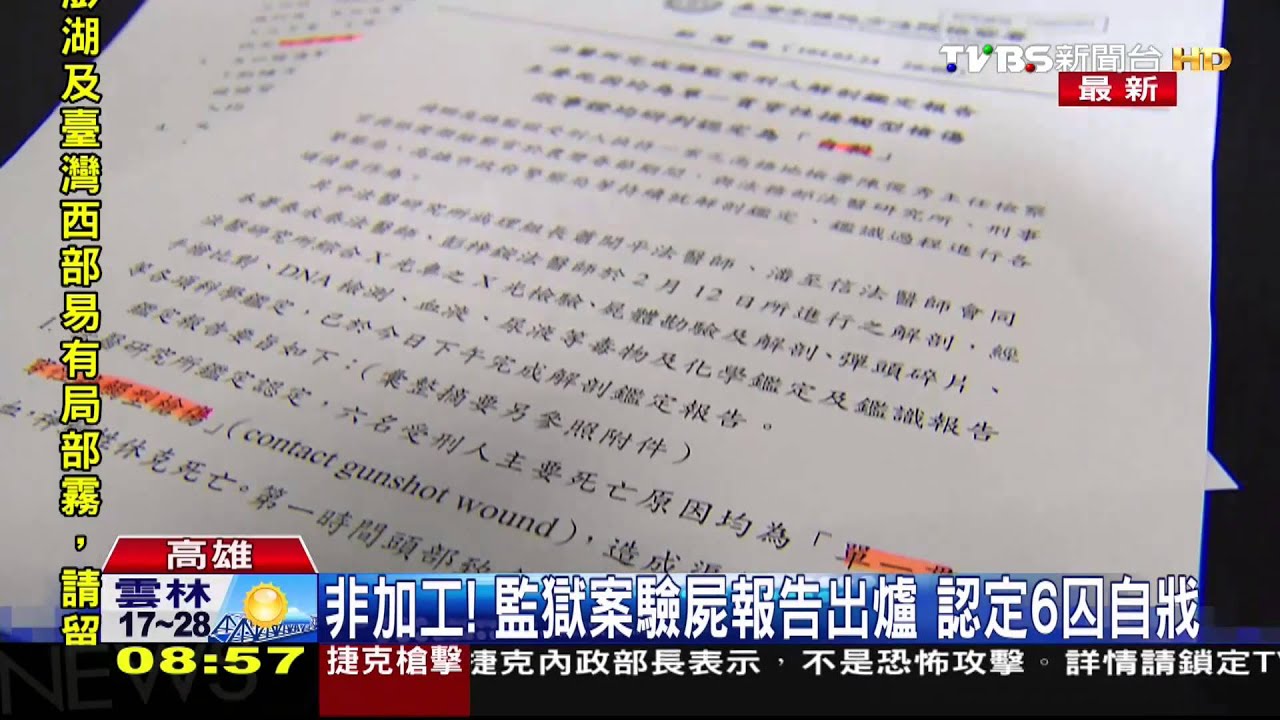 非加工!監獄案驗屍報告出爐 認定6囚自戕