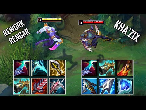 REWORK RENGAR vs KHA'ZIX FULL BUILD FIGHTS & Best Pentakills!