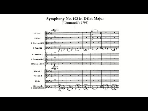 Haydn: Symphony No. 103 in E-flat major "Drumroll" (with Score)