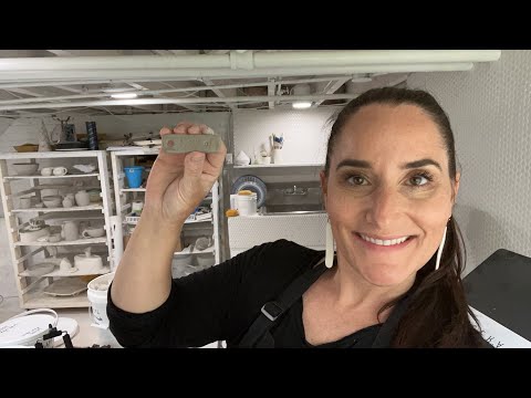 Making test tiles in my pottery studio!!!