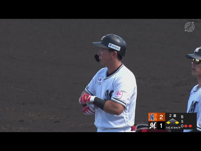 【ファーム】チャンスを活かした!! マリーンズ・寺地隆成 ライトへタイムリーヒットを放つ!!  2024年9月20日 千葉ロッテマリーンズ 対 オイシックス新潟アルビレックスBC
