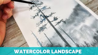 Secrets Revealed: Dynamic Monochromatic Watercolor Landscapes