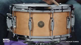 Video thumbnail for Gretsch 14x6.5 USA Custom Ridgeland Snare Drum - Natural Satin (GRSL6514S1CLXT) by Memphis Drum Shop