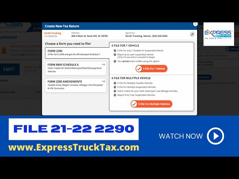 How to Pre-File Form 2290 for the 2021-2022 Tax Period with ExpressTruckTax