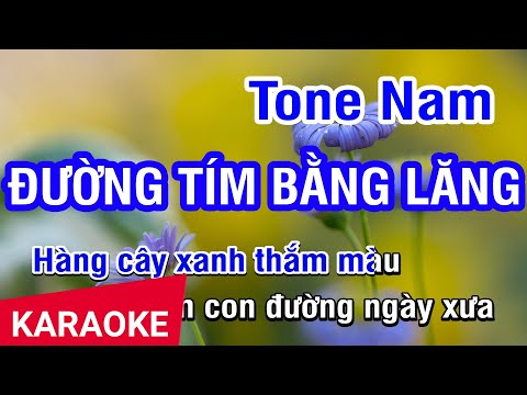Đường Tím Bằng Lăng (Karaoke Beat) - Tone Nam | Nhan KTV