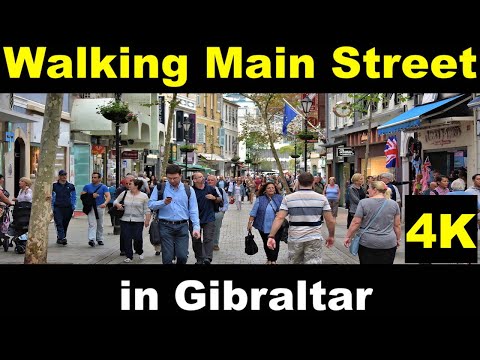 [4K] Famous Main Street in Gibraltar ( ASMR ) 2022