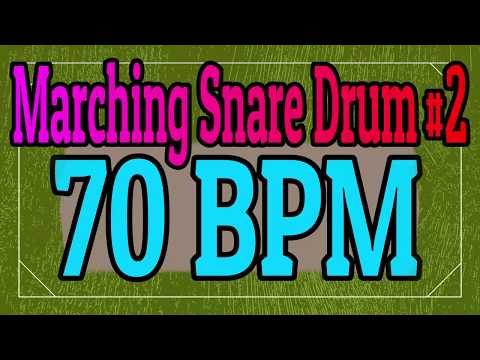 70 BPM Marching Snare Drum Rock #2 - 4/4 Drum Track - Metronome - Drum Beat