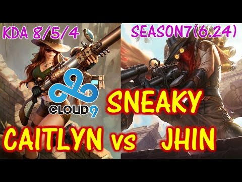 C9 Sneaky Caitlyn vs Jhin / Solo ranked replay full game【LOL NA】【Pro replay】