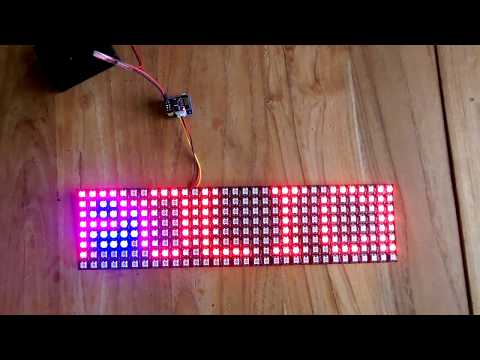 Total $15 : Esp01 WS2812 RGB led matrix 8x32 esp8266 arduino code