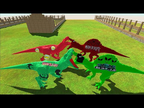 IRON FIST & FLASH T REX DC TEAM CASTLE DEATH RUN - Animal Revolt Battle Simulator