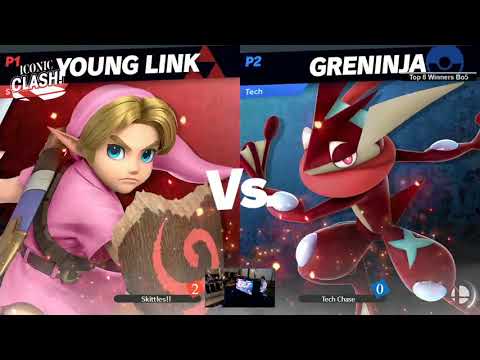 Iconic Clash! 6 Top 8 - SKITTLES!! (Young Link) vs Tech Chase (Greninja)