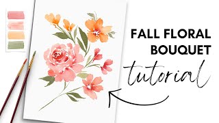 Loose Watercolor Fall Florals | EASY Beginner Tutorial