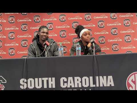 #2 South Carolina's Madina Okot and Raven Johnson Postgame Press Conference After Win vs #4 Texas