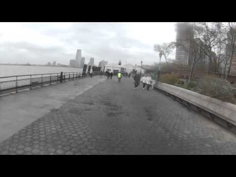 2012-10-30 Riding along Battery Park, post-Sandy