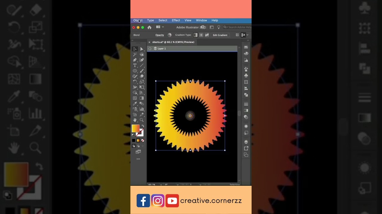 Quick Technique Optical Illusion Art in Adobe illustrator #illustrator #shorts