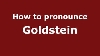 How to pronounce Goldstein