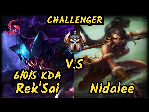 GOG Pride (REK'SAI) vs NIDALEE - 6/0/5 KDA JUNGLE CHALLENGER GAMEPLAY - EUW
