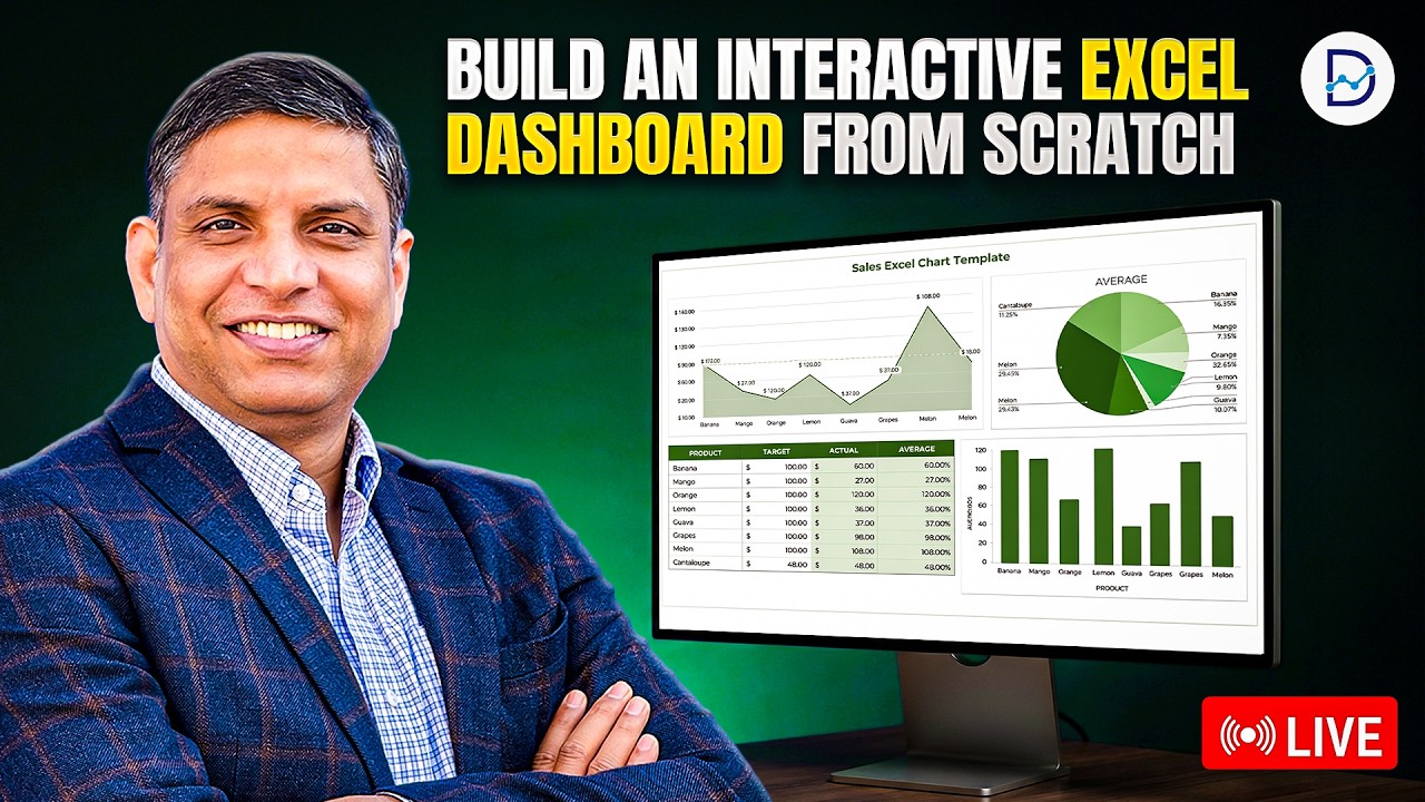 Build an Interactive Excel Dashboard from Scratch (Step-by-Step Tutorial)