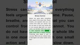 Stress Control #positivemindset #learnenglish #easyenglisheveryday