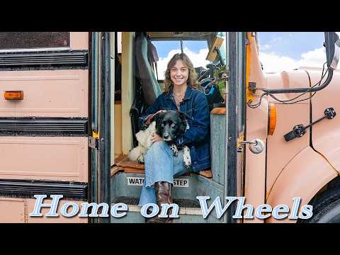 Rainy day inside my school bus turned tiny home (built by me)