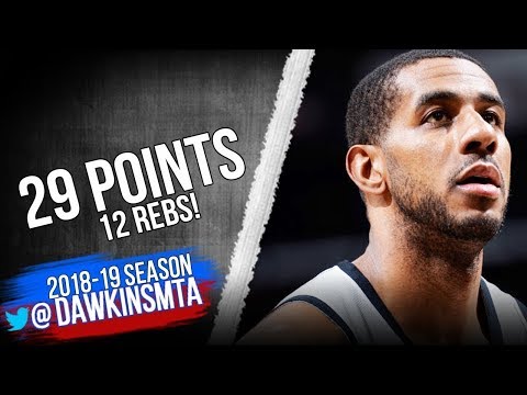 LaMarcus Aldridge Full Highlights 2018 12 15 Spurs vs Bulls   29 Pts 12 Rebs!  FreeDawkins