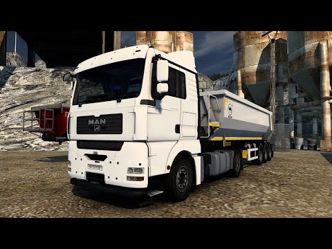 ETS2 MAN TGA+Wielton Trailer 25t stones transport Reims (F) to Strasbourg (F)