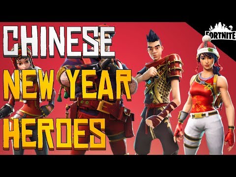 FORTNITE - Four Chinese New Year Heroes And 8 New Dragon Weapons (How To Get Crossbow) Video