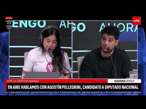 Agustín Pellegrini, candidato a diputado nacional, en los estudios de AIRE