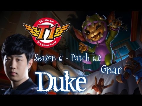 SKT T1 Duke GNAR Top vs Gangplank - Patch 6.8 KR | League of Legends